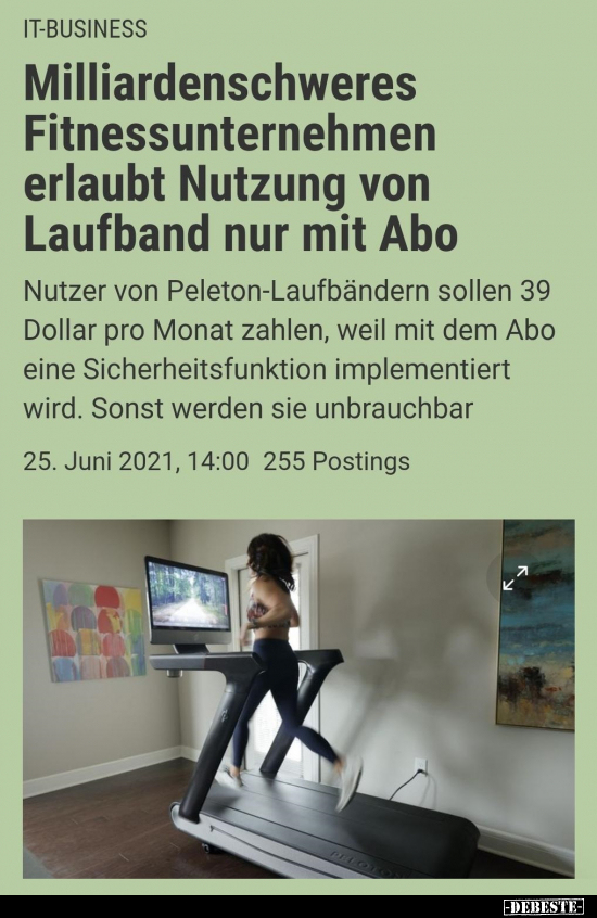 Milliardenschweres Fitnessunternehmen erlaubt Nutzung von.. - Lustige Bilder | DEBESTE.de