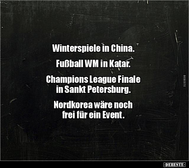 Winterspiele in China. Fußball WM in Katar... - Lustige Bilder | DEBESTE.de