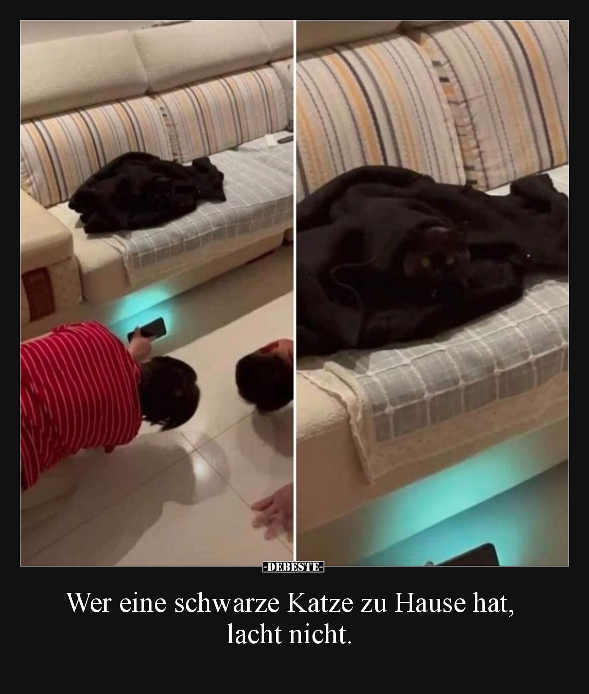 Wer eine schwarze Katze zu Hause hat, lacht nicht.