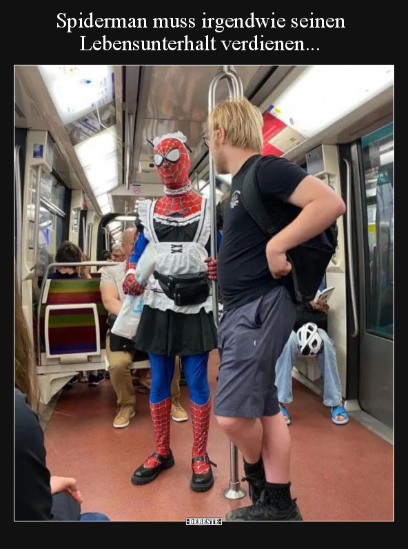 Spiderman muss irgendwie seinen Lebensunterhalt.. - Lustige Bilder | DEBESTE.de