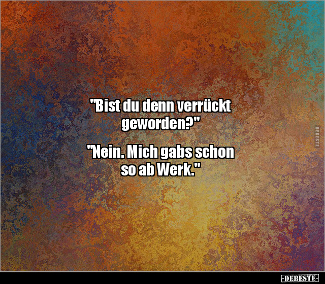 "Bist du denn verrückt geworden?" "Nein. Mich gabs schon.." - Lustige Bilder | DEBESTE.de