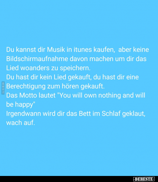 Du kannst dir Musik in itunes kaufen, aber keine.. - Lustige Bilder | DEBESTE.de