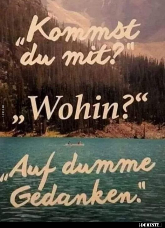 "Kommst du mit?" "Wohin?" "Auf dumme Gedanken.".. - Lustige Bilder | DEBESTE.de