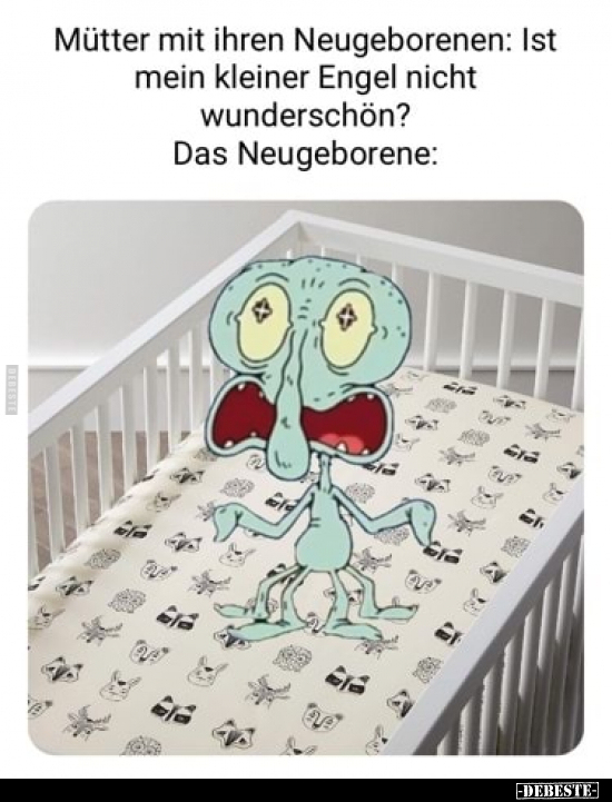 Mütter mit ihren Neugeborenen: Ist mein kleiner Engel nicht.. - Lustige Bilder | DEBESTE.de