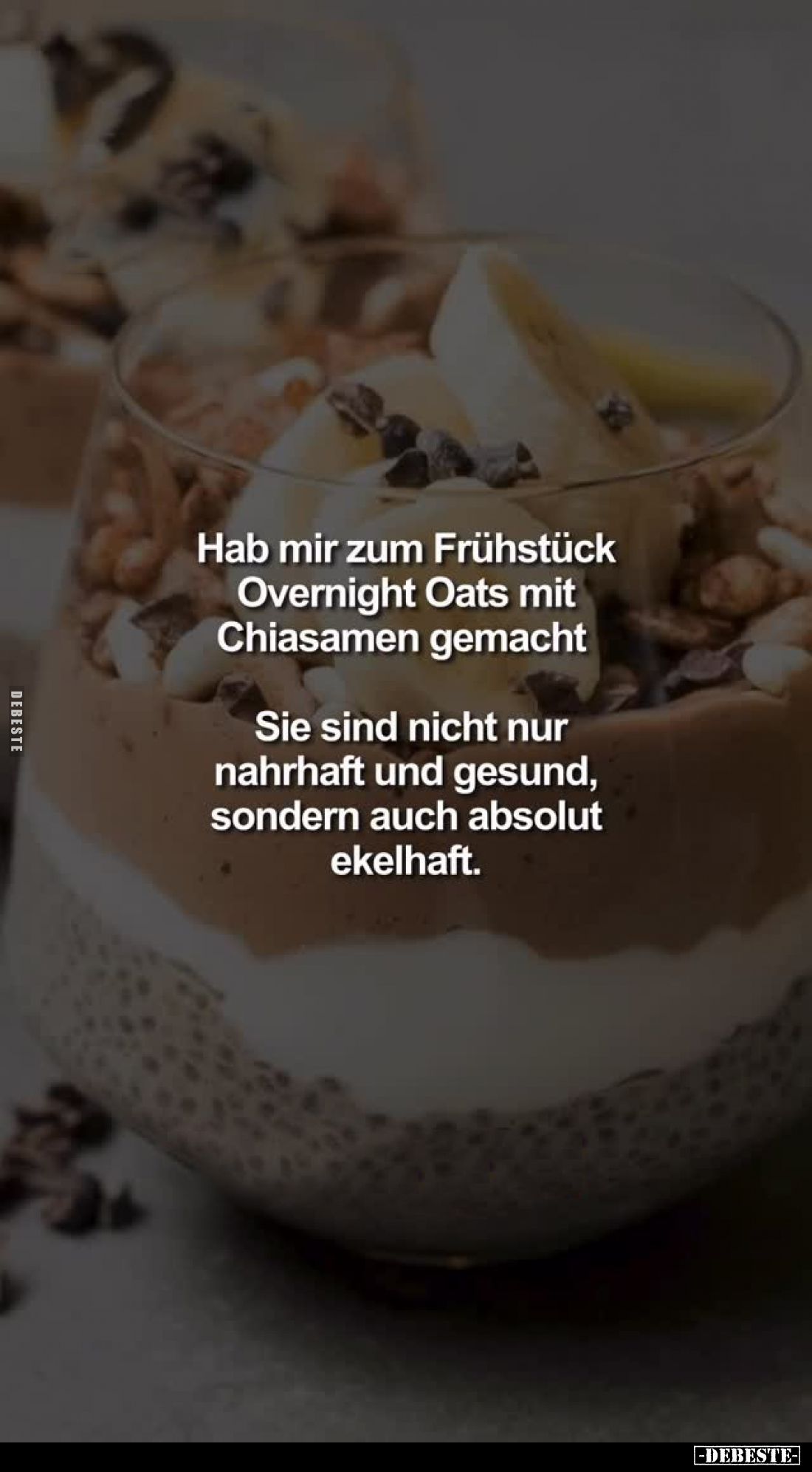 Hab mir zum Frühstück Overnight Oats mit Chiasamen gemacht.
Sie sind nicht nur nahrhaft und gesund, sondern auch absolut eke...