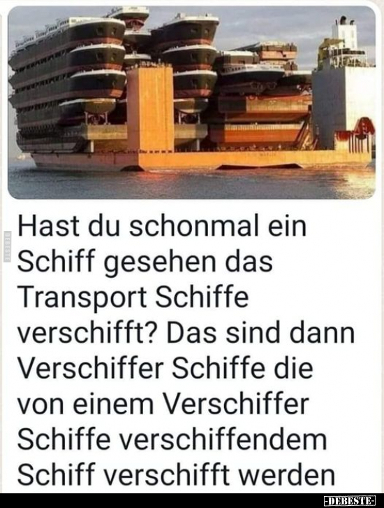 Hast du schonmal ein Schiff gesehen das Transport Schiffe.. - Lustige Bilder | DEBESTE.de
