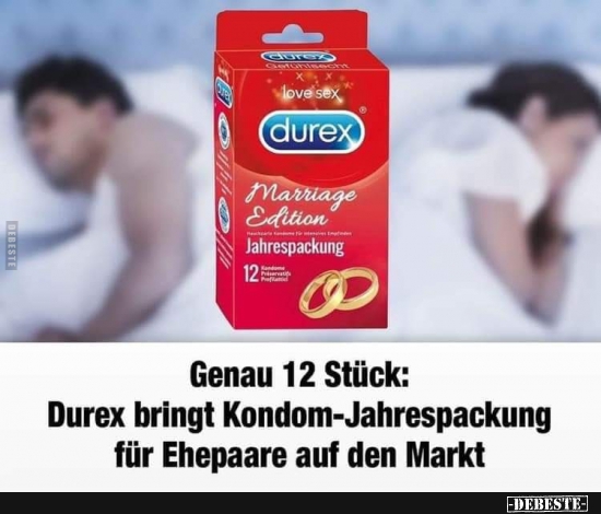Durex bringt Kondom-Jahrespackung für Ehepaare.. - Lustige Bilder | DEBESTE.de