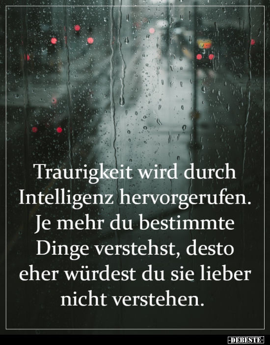 Traurigkeit wird durch Intelligenz hervorgerufen.. - Lustige Bilder | DEBESTE.de
