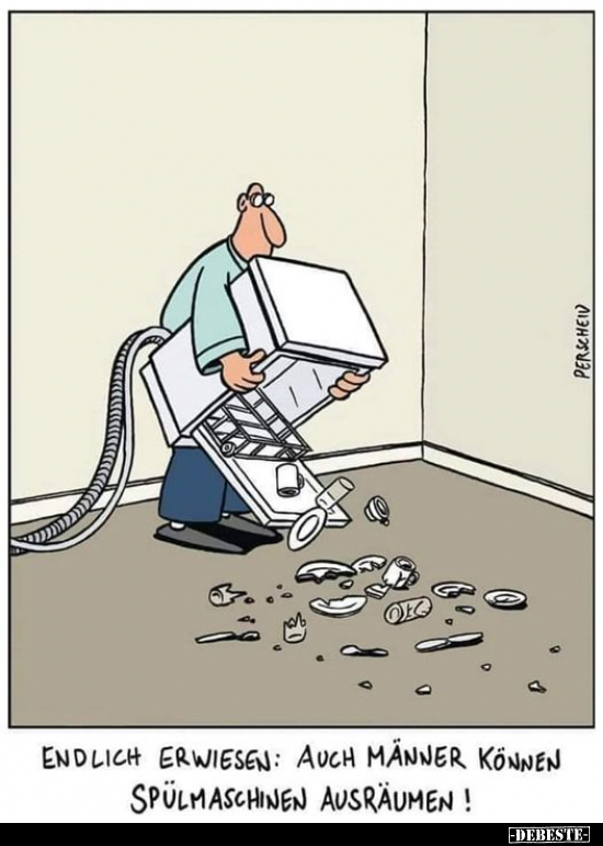 Endlich erwiesen: Auch Männer können Spülmaschine ausräumen!
