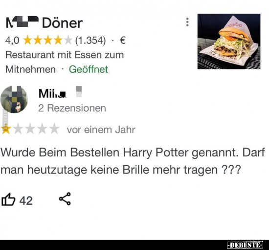 Wurde Beim Bestellen Harry Potter genannt...