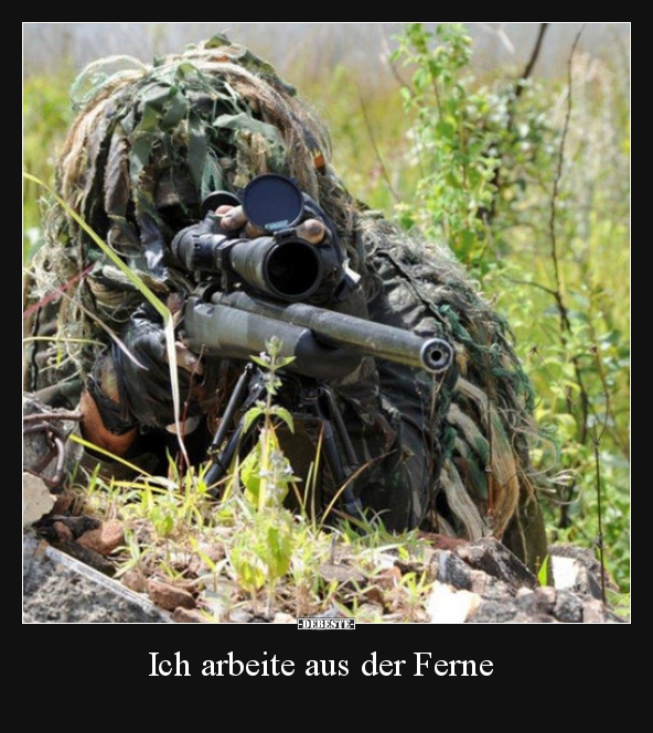 Ich arbeite aus der Ferne..