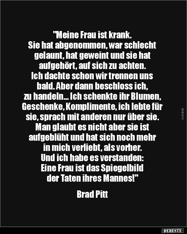 "Meine Frau ist krank. Sie hat abgenommen.." - Lustige Bilder | DEBESTE.de