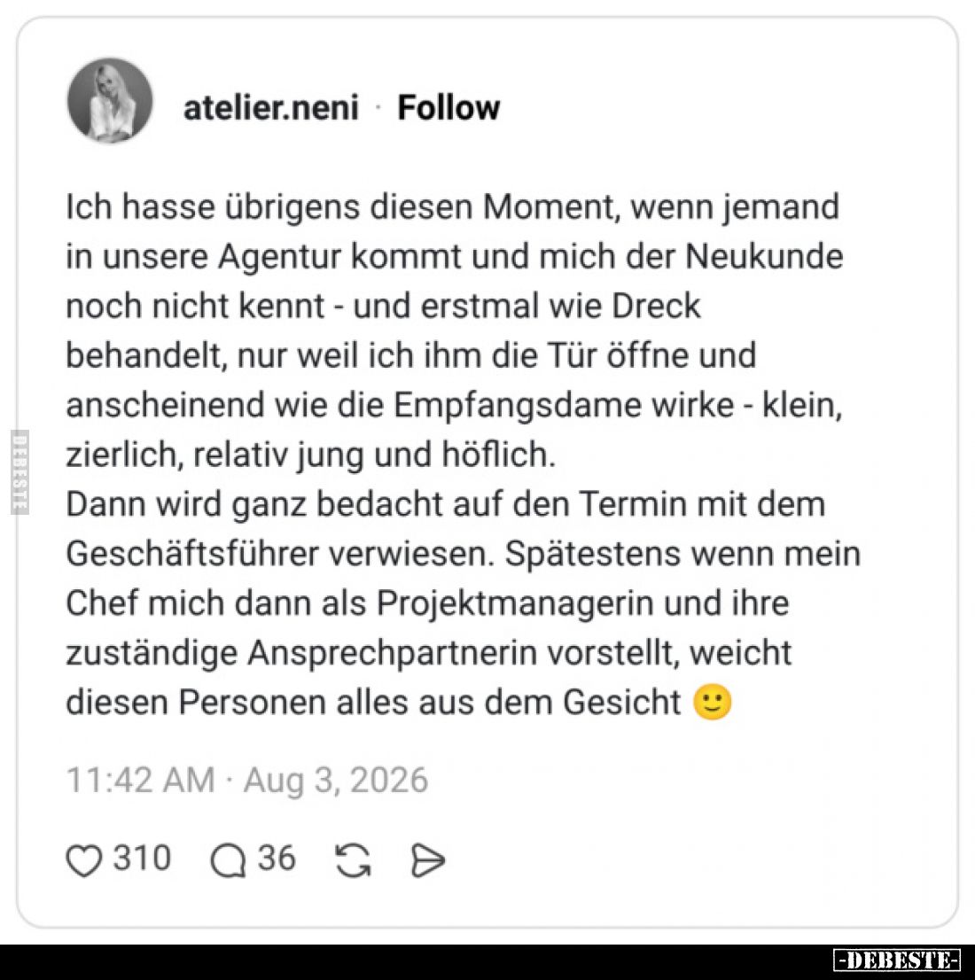 Ich hasse übrigens diesen Moment, wenn jemand in unsere.. - Lustige Bilder | DEBESTE.de