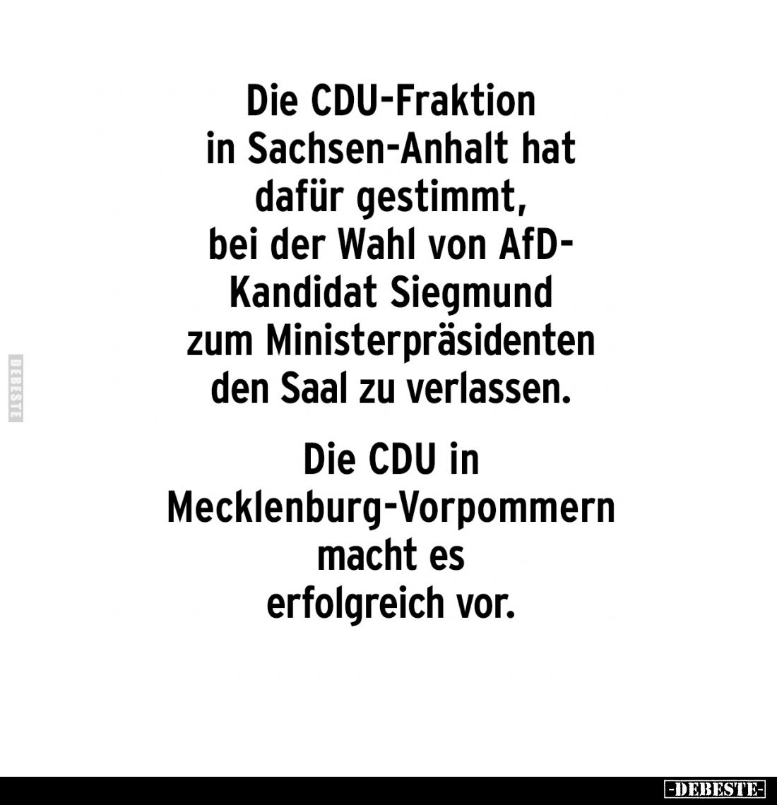 Die CDU-Fraktion in Sachsen-Anhalt hat dafür gestimmt, bei der Wahl von AfD-Kandidat Siegmund zum Ministerpräsidenten den Saa...
