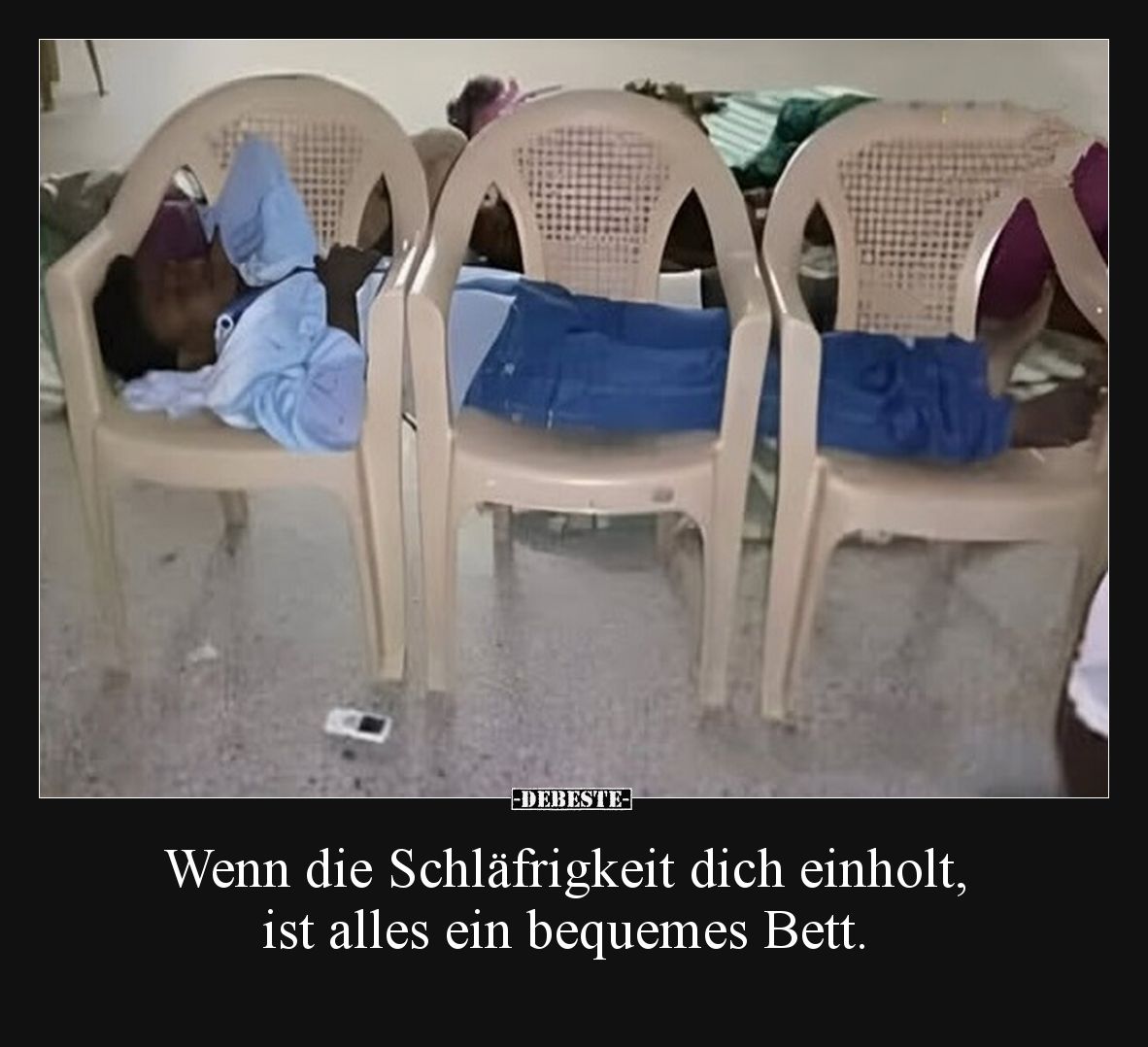 Wenn die Schläfrigkeit dich einholt, ist alles ein bequemes Bett.