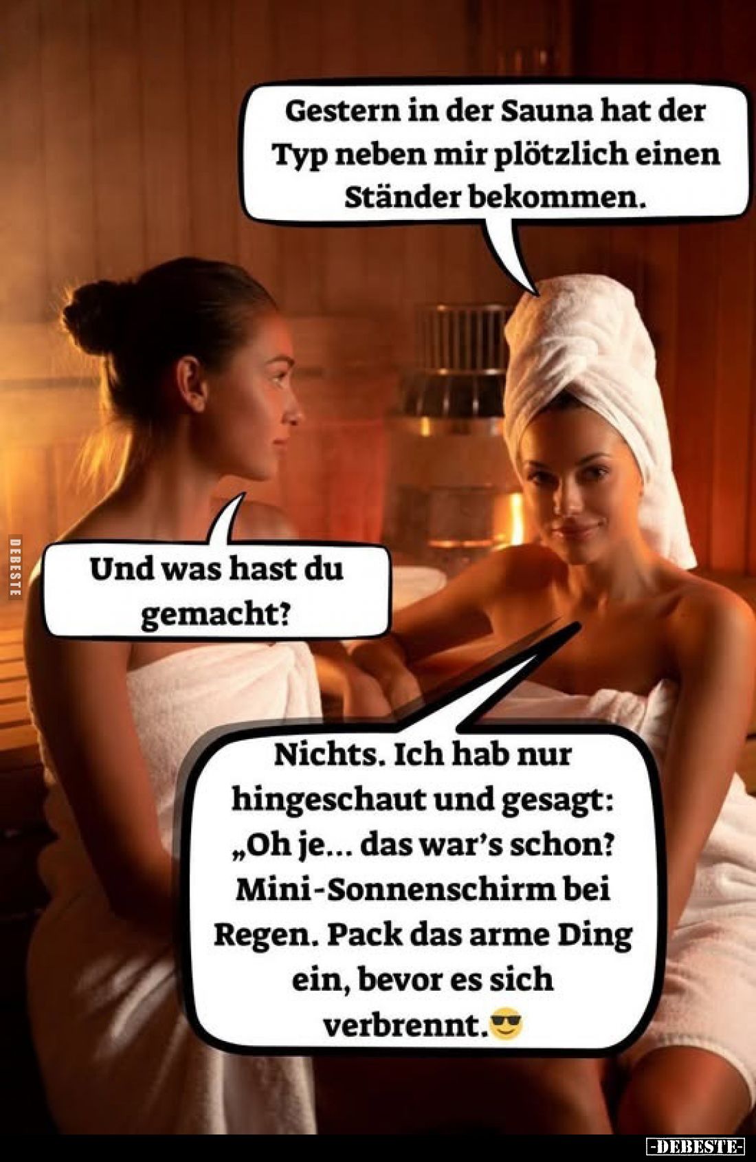 Gestern in der Sauna hat der Typ neben mir plötzlich.. - Lustige Bilder | DEBESTE.de