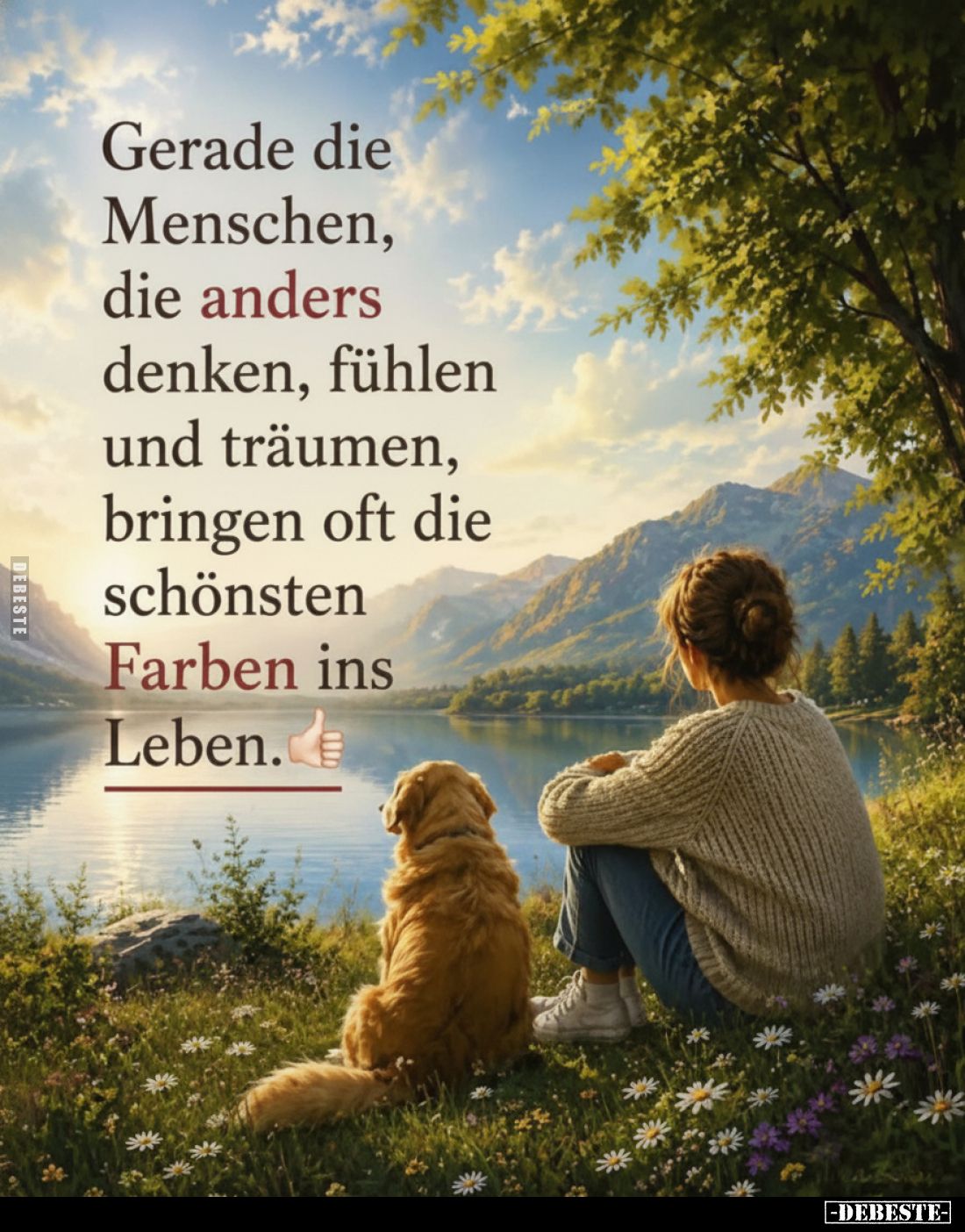 Gerade die Menschen, die anders denken, fühlen und träumen, bringen oft die schönsten Farben ins Leben.