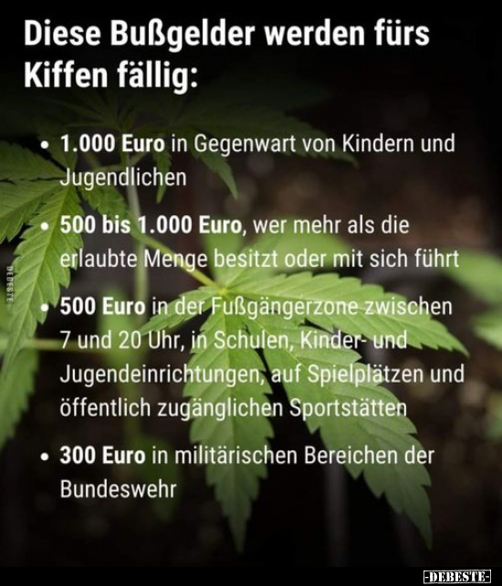 Diese Bußgelder werden fürs Kiffen fällig.. - Lustige Bilder | DEBESTE.de