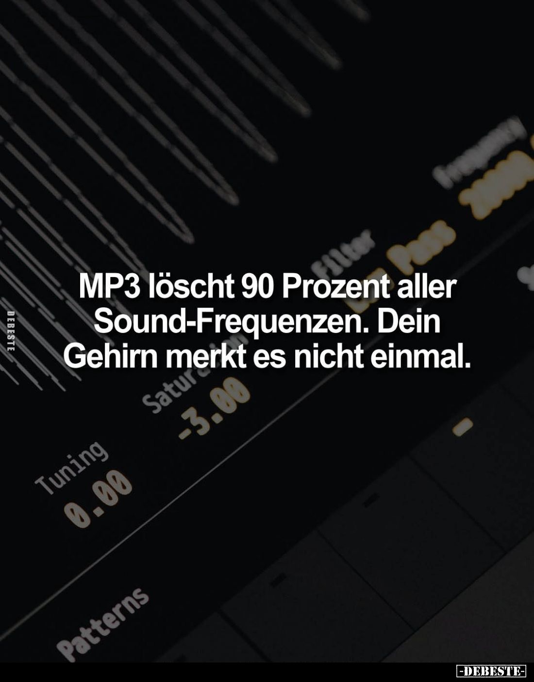 MP3 löscht 90 Prozent aller Sound-Frequenzen. Dein Gehirn merkt es nicht einmal.