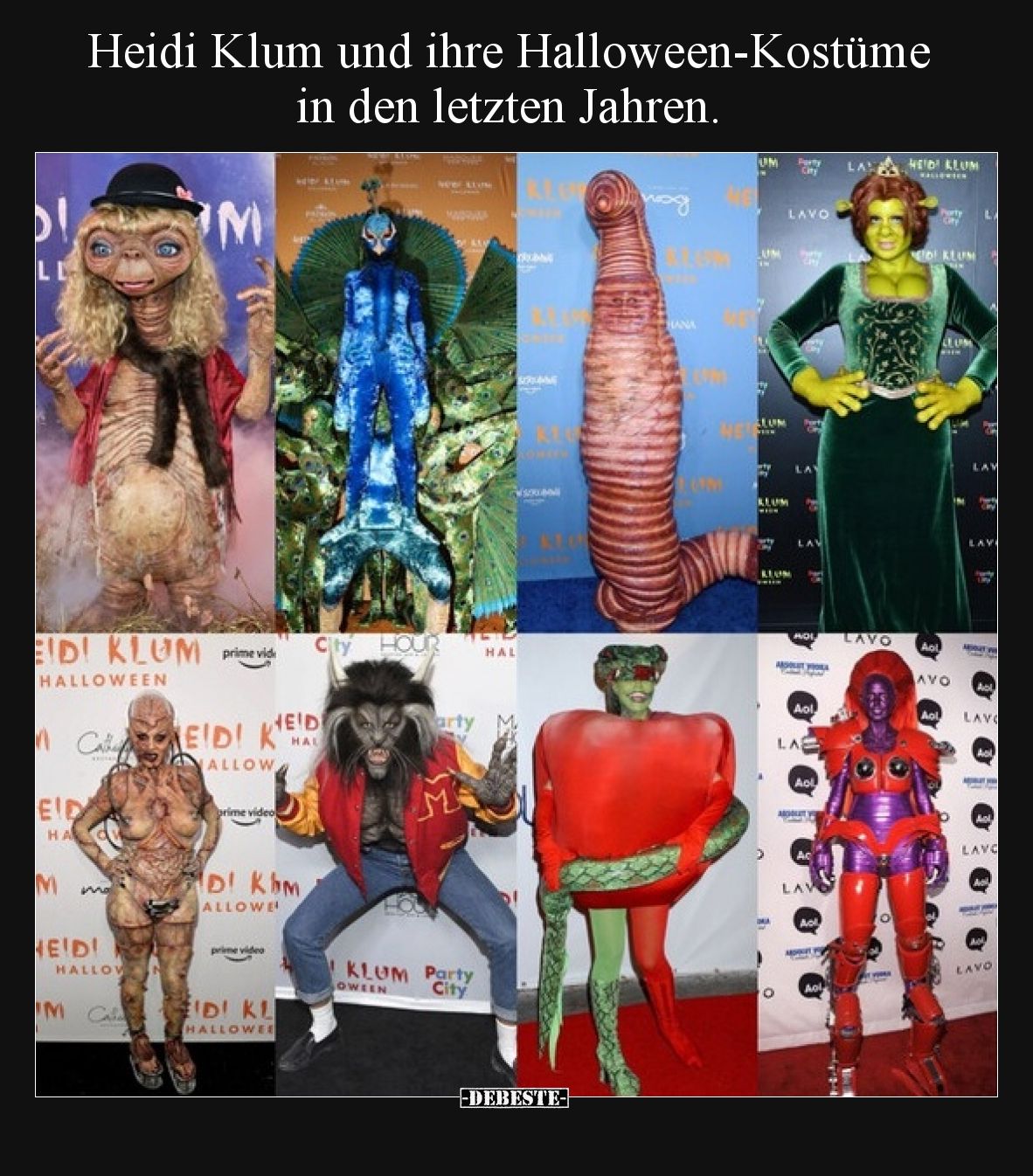 Heidi Klum und ihre Halloween-Kostüme in den letzten Jahren.
