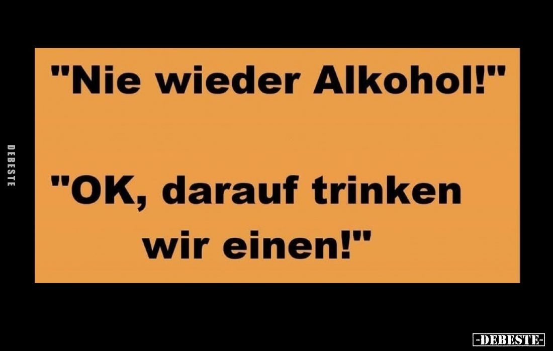 "Nie wieder Alkohol!"... - Lustige Bilder | DEBESTE.de