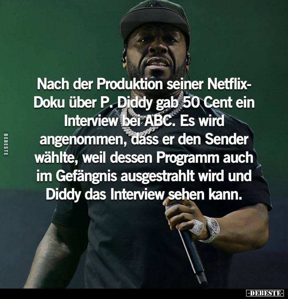 Nach der Produktion seiner Netflix-Doku über P. Diddy gab 50 Cent ein Interview bei ABC. Es wird angenommen, dass er den Send...