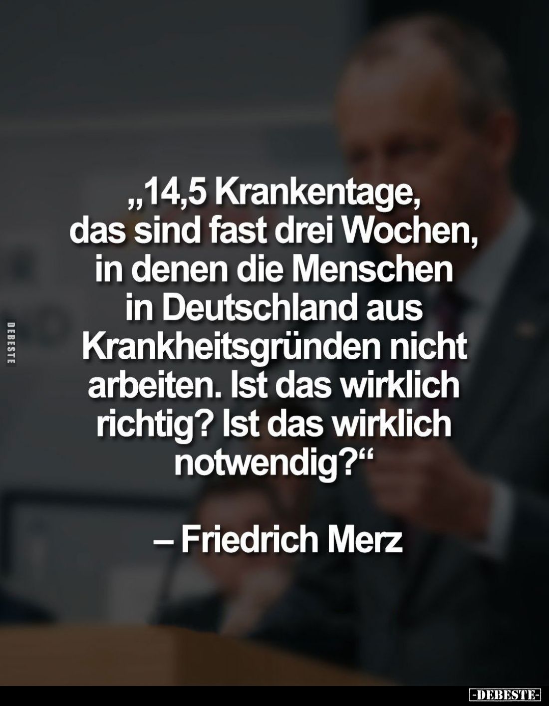 "14,5 Krankentage, das sind fast drei Wochen, in denen die Menschen in Deutschland aus Krankheitsgründen nicht arbeiten....