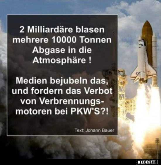 2 Milliardäre blasen mehrere 10000 Tonnen Abgase in die.. - Lustige Bilder | DEBESTE.de