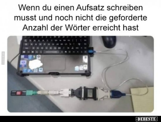 Wenn du einen Aufsatz schreiben musst und noch nicht die.. - Lustige Bilder | DEBESTE.de