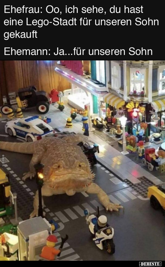 Ehefrau: Oo, ich sehe, du hast eine Lego-Stadt für unseren.. - Lustige Bilder | DEBESTE.de