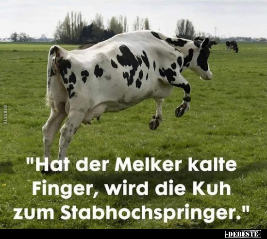 "Hat der Melker kalte Finger, wird die Kuh zum.." - Lustige Bilder | DEBESTE.de