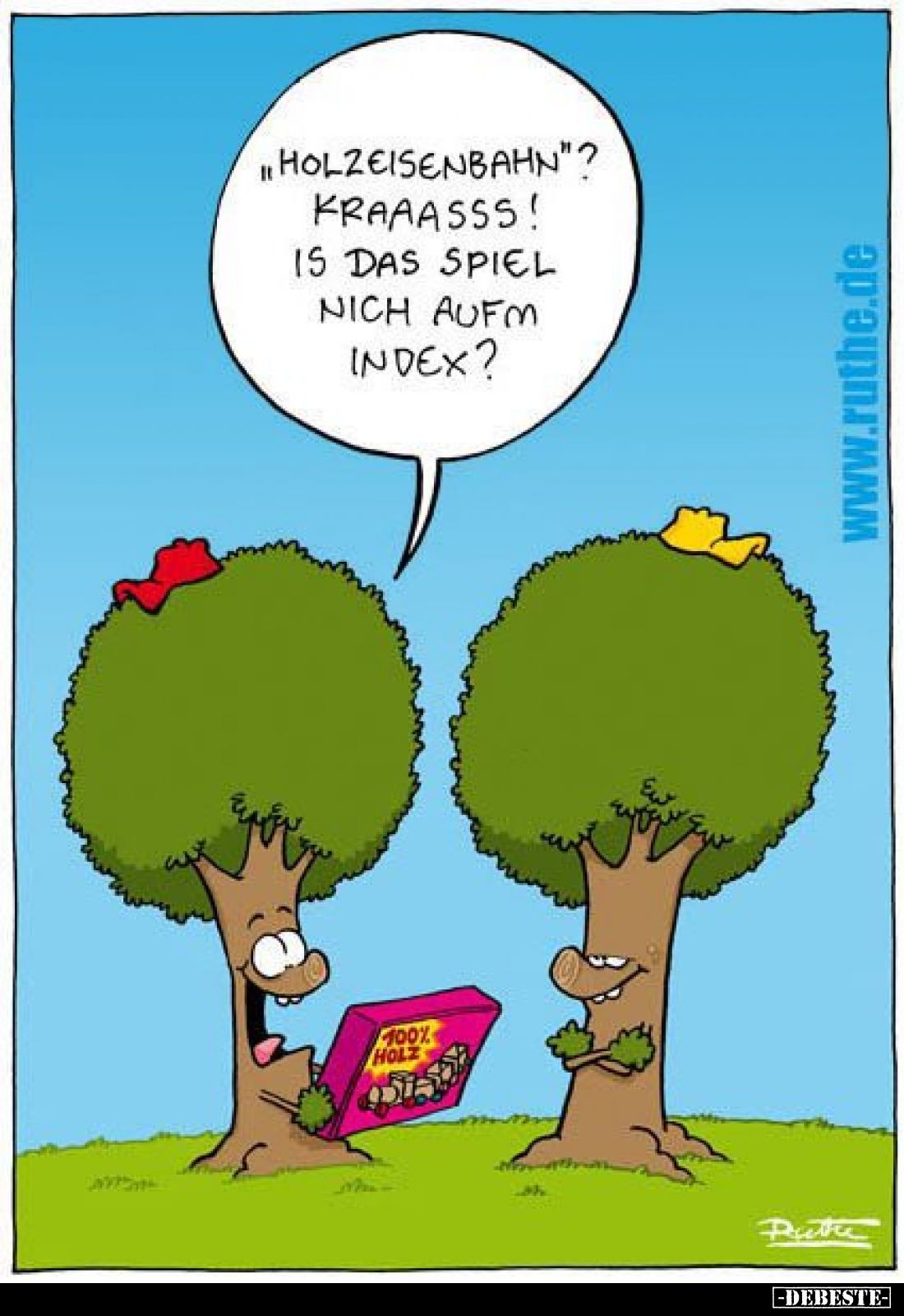 Holzeisenbahn? Kraaasss! Is das Spiel nich aufm Index?