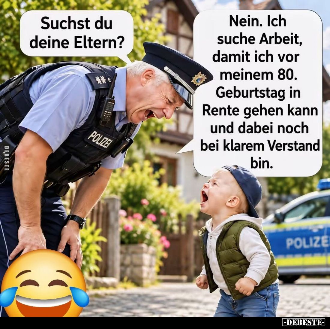 Suchst du deine Eltern?

Nein. Ich suche Arbeit, damit ich vor meinem 80. Geburtstag in Rente gehen kann und dabei noch bei...
