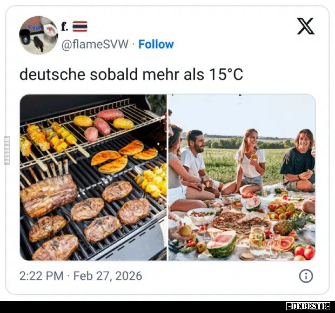 Deutsche sobald mehr als 15°C