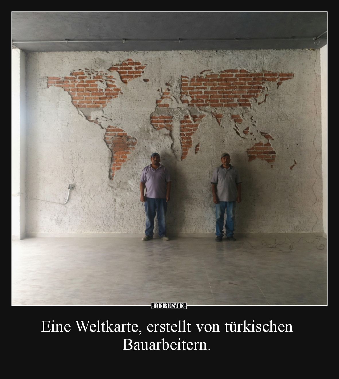 Eine Weltkarte, erstellt von türkischen Bauarbeitern... - Lustige Bilder | DEBESTE.de