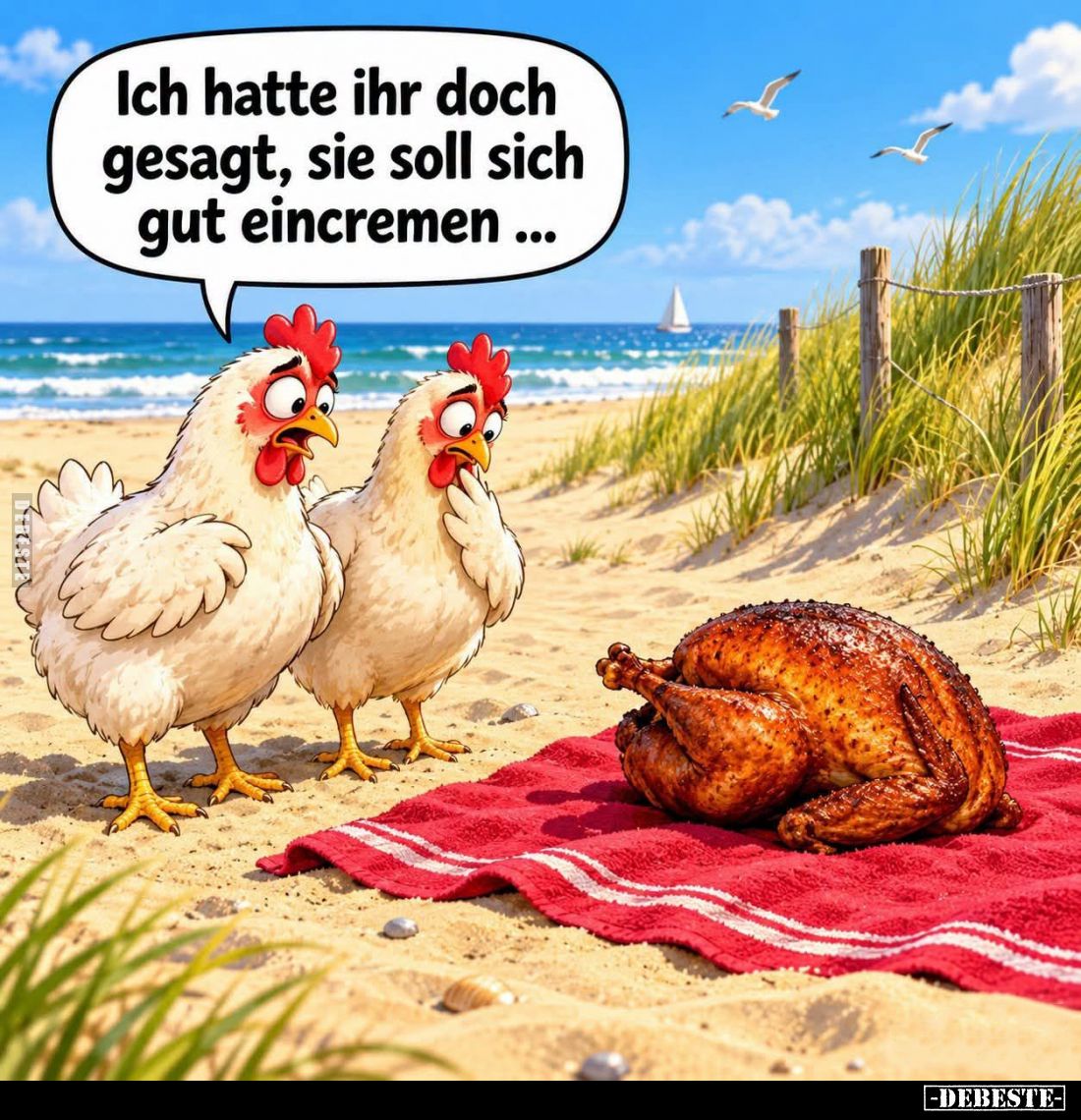 Ich hatte ihr doch gesagt, sie soll sich gut eincremen...