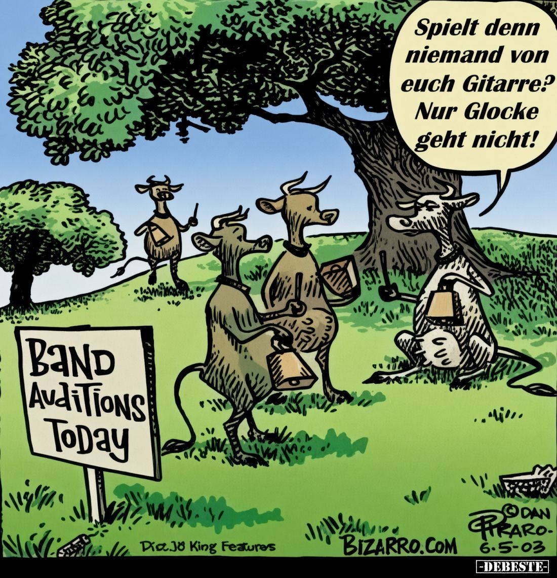 Spielt denn niemand von euch Gitarre?
Nur Glocke geht nicht!