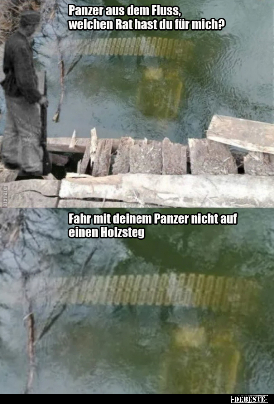 Panzer aus dem Fluss, welchen Rat hast du für mich?.. - Lustige Bilder | DEBESTE.de