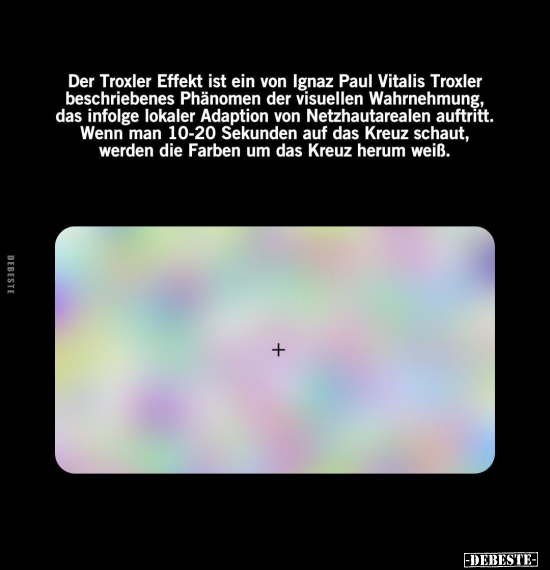 Der Troxler Effekt ist ein von Ignaz Paul Vitalis Troxler.. - Lustige Bilder | DEBESTE.de