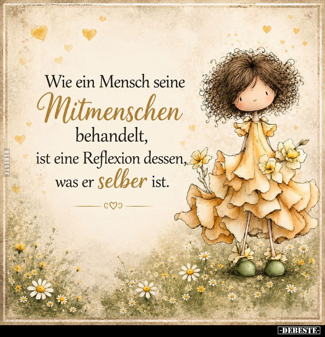 Wie ein Mensch seine Mitmenschen behandelt, ist eine Reflexion dessen, was er selber ist.