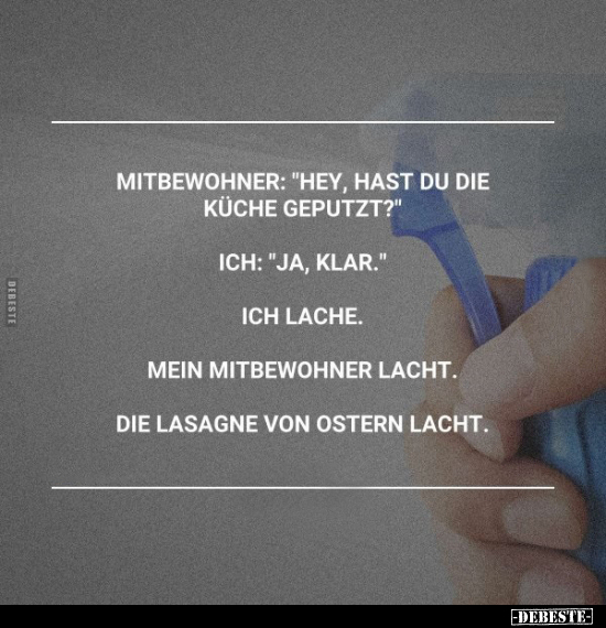 Mitbewohner: "Hey, hast du die Küche geputzt?".. - Lustige Bilder | DEBESTE.de