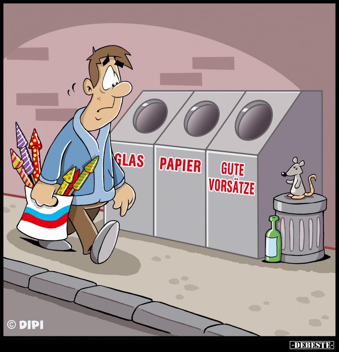 Glas - Papier - Gute Vorsätze.