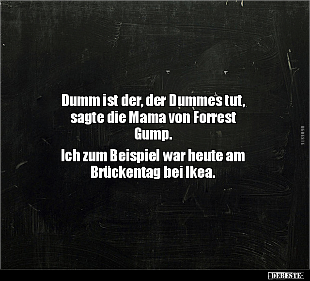 Dumm ist der, der Dummes tut, sagte die Mama von Forrest.. - Lustige Bilder | DEBESTE.de