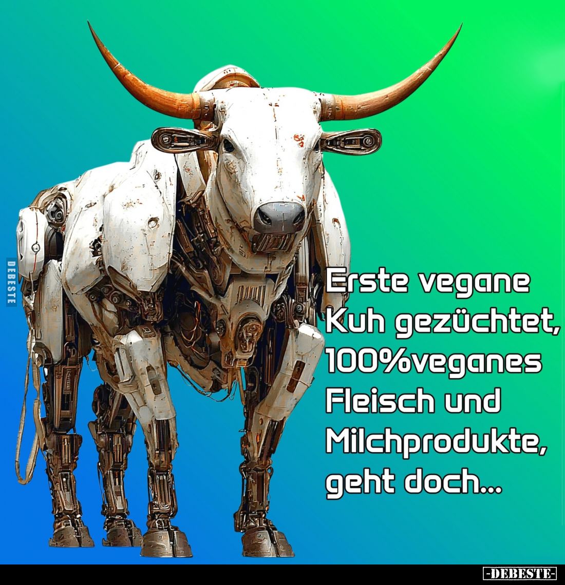 Erste vegane Kuh gezüchtet, 100% veganes Fleisch und Milchprodukte, geht doch...