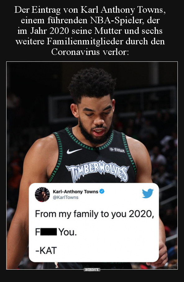 Der Eintrag von Karl Anthony Towns, einem führenden..