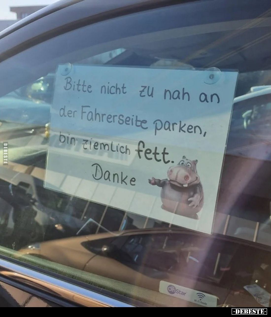 Bitte nicht zu nah an der Fahrerseite parken, bin ziemlich.. - Lustige Bilder | DEBESTE.de