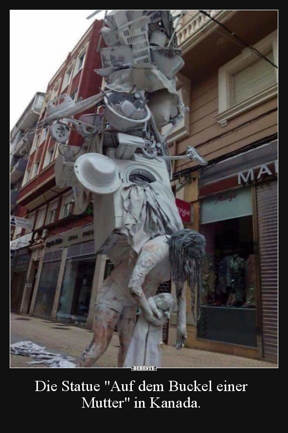 Die Statue "Auf dem Buckel einer Mutter" in Kanada...