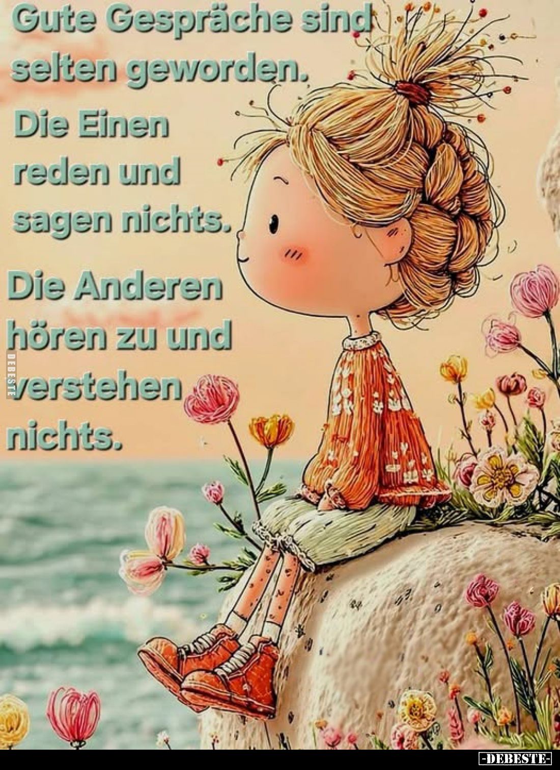 Gute Gespräche sind selten geworden.
Die Einen reden und sagen nichts.
Die Anderen hören zu und verstehen nichts.