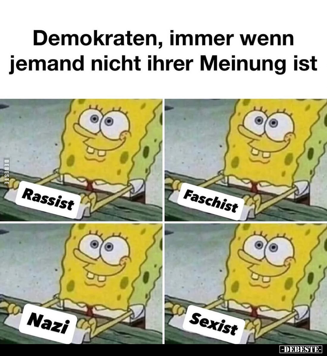 Demokraten, immer wenn jemand nicht ihrer Meinung ist.