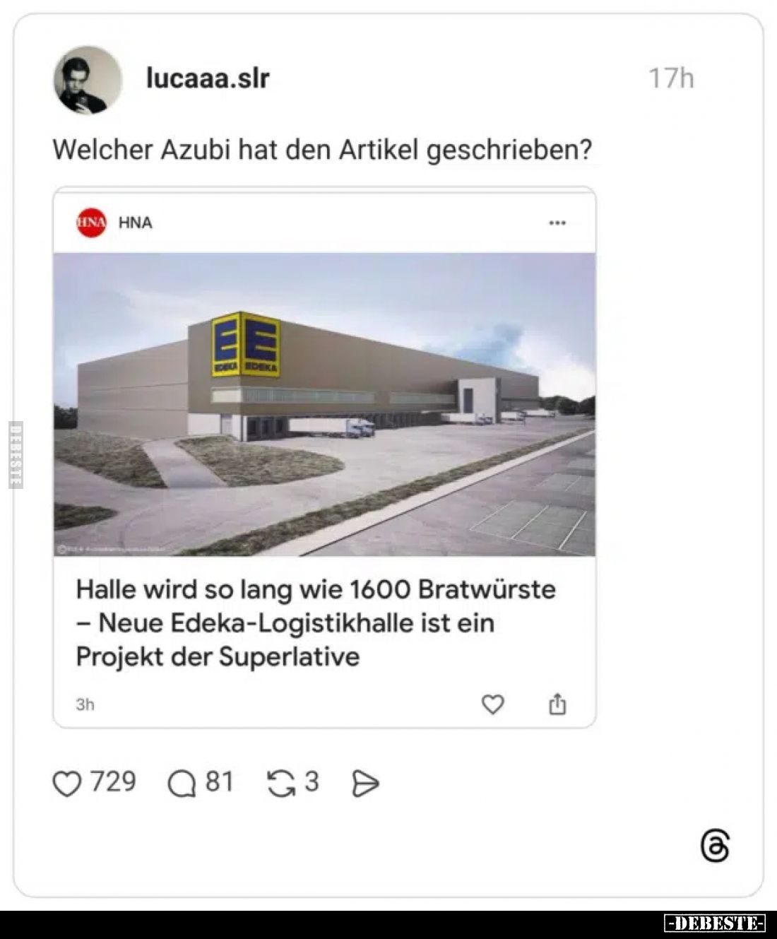 Welcher Azubi hat den Artikel geschrieben?